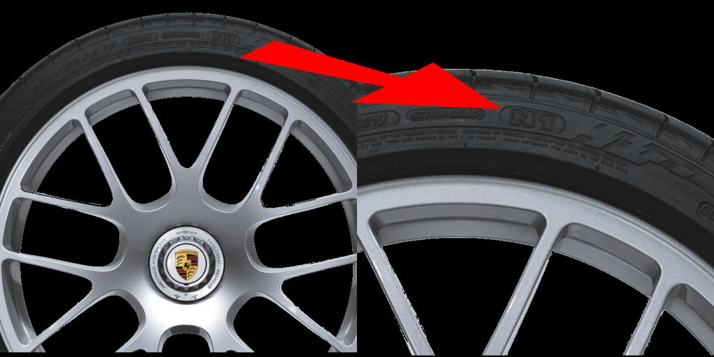 image showing the N marking of a tyre