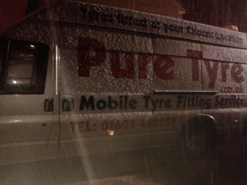 pure tyre van in the snow